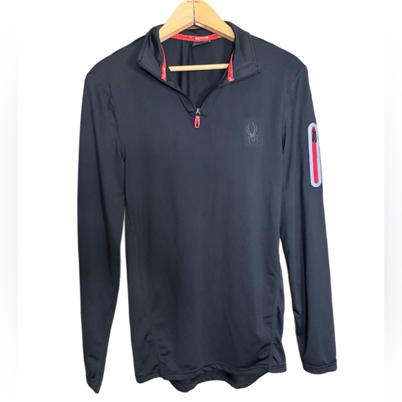 Spyder Other - Spyder Active Men's ProWeb 1/4 Zip Long Sleeve Mock Neck Shirt Color Black Small